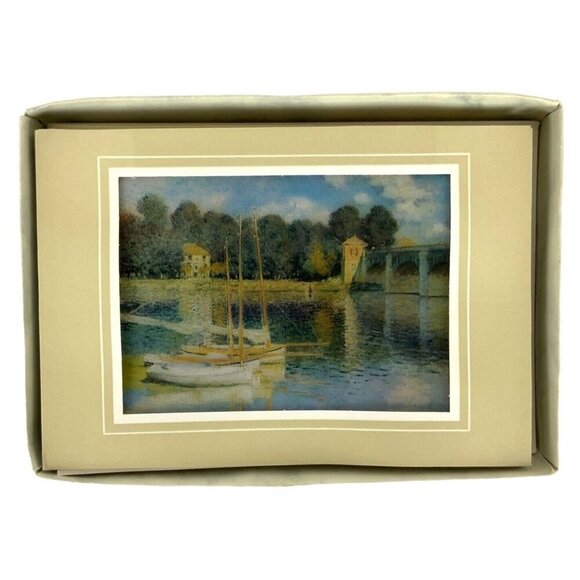 Claude Monet The Argenteuil Bridge 8 Notecards & Envelopes Set - Picture 1 of 5